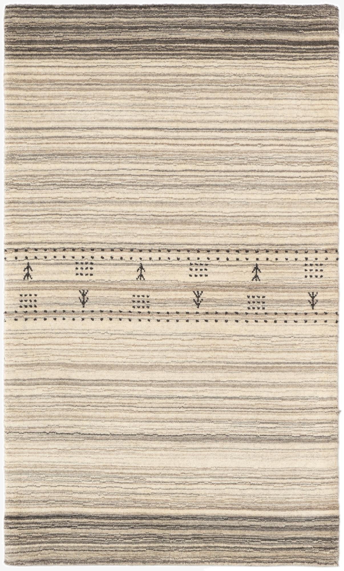  2' 5 x 4'  Hand Knotted Gabbeh Wool Rug