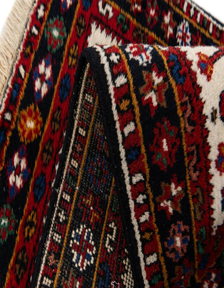 Detail image of  2' x 3' 1  Hand Knotted Hamedan Wool Rug