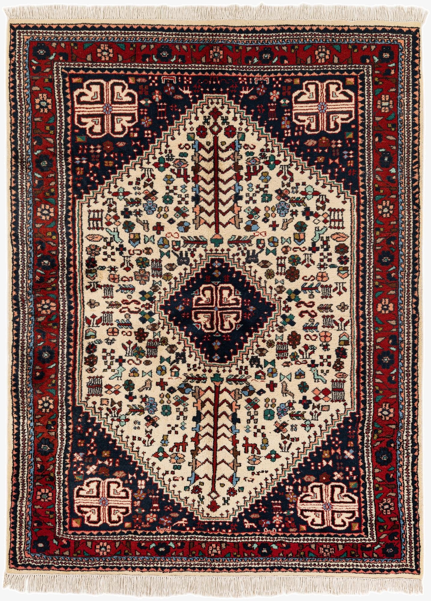  5' 7 x 7' 8  Hand Knotted Hamedan Wool Rug