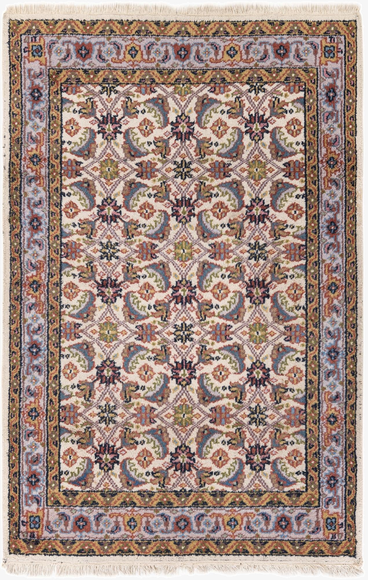  4' 1 x 6' 1  Hand Knotted Hamedan Wool Rug