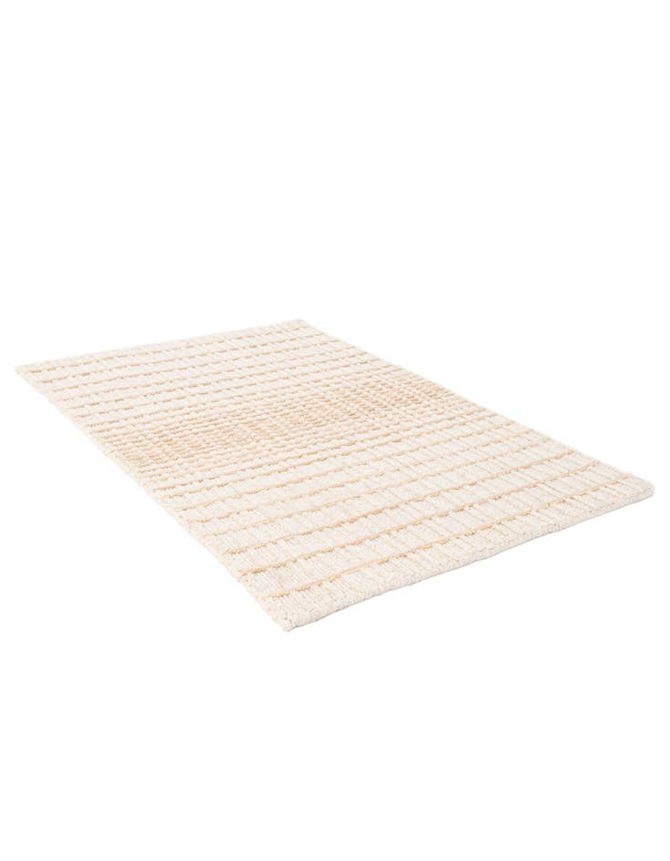 Detail image of  2' 1 x 3' 2  Hand Woven Hand Woven Chindi Cotton Wool Rug