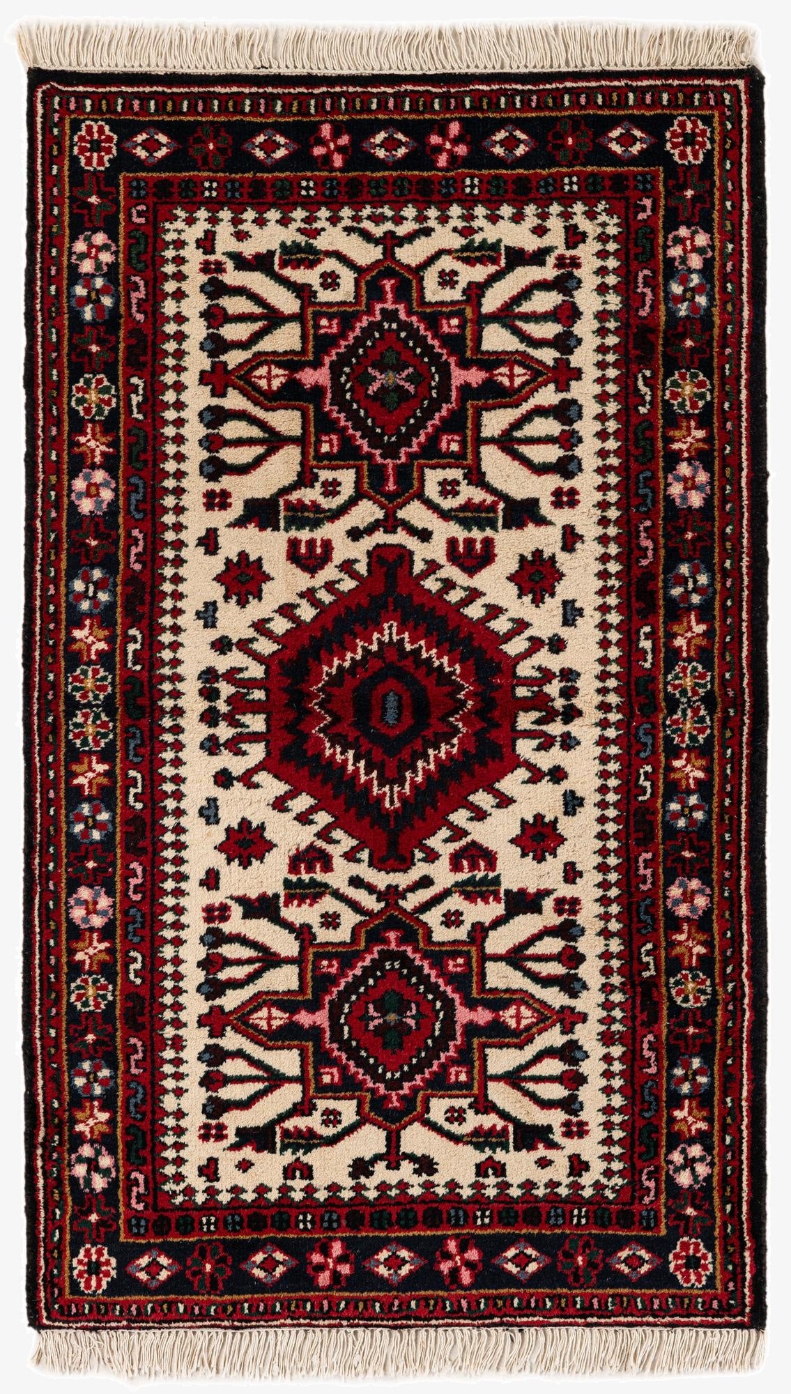  3' 1 x 5' 2  Hand Knotted Heriz Wool Rug