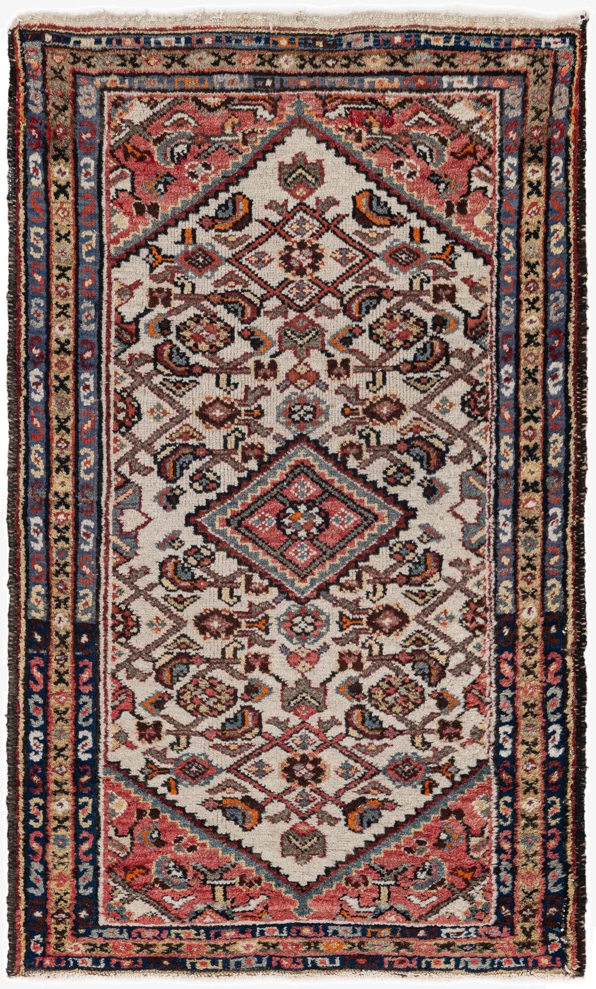  2' 4 x 3' 11  Hand Knotted Hossainabad Wool Rug