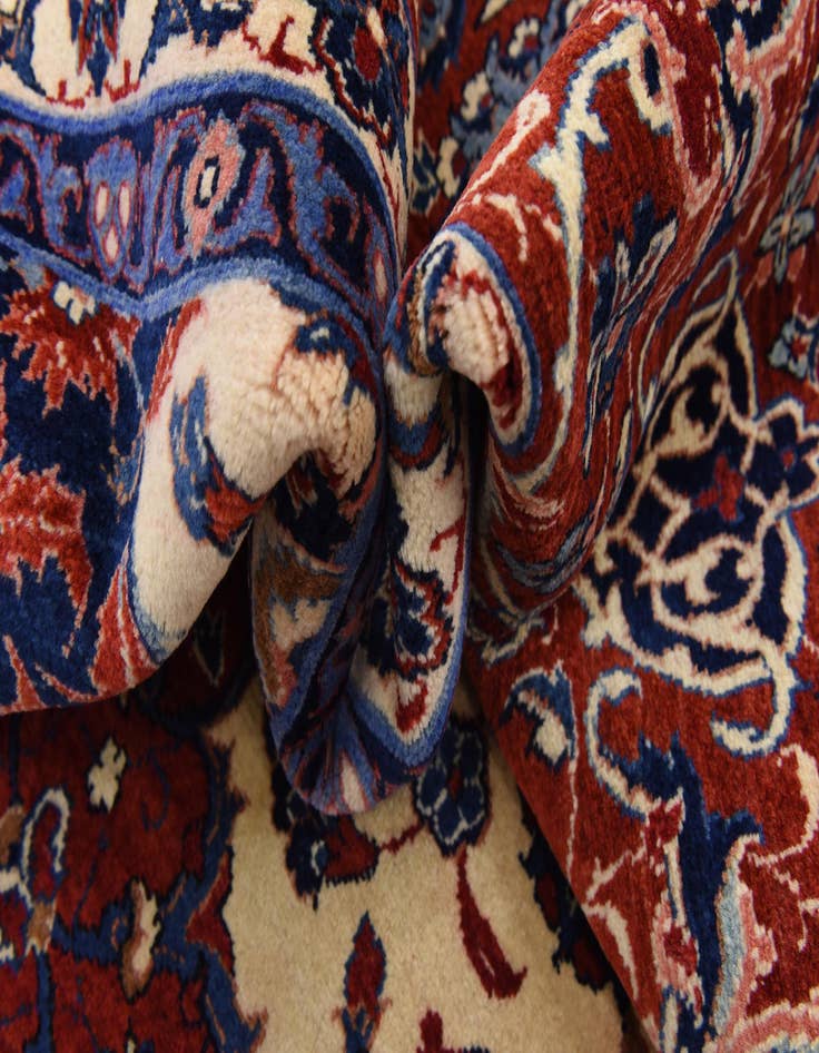 Detail image of  9' 6 x 13'  Hand Knotted Isfahan Persian Wool Rug