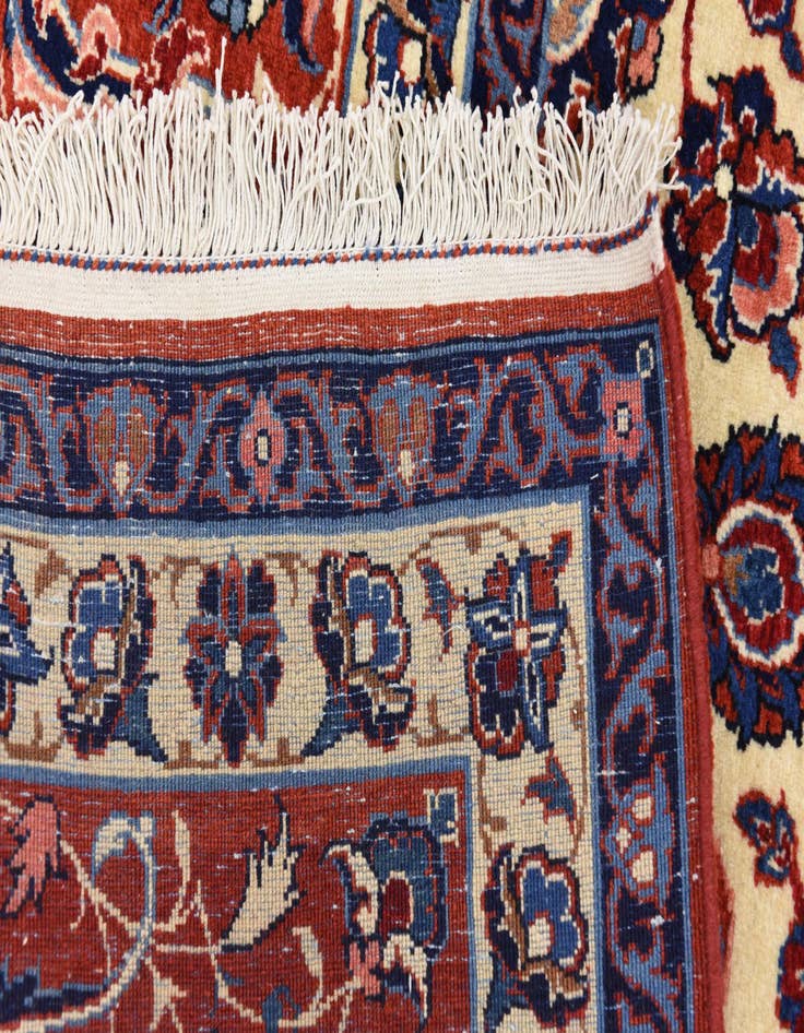 Detail image of  9' 6 x 13'  Hand Knotted Isfahan Persian Wool Rug