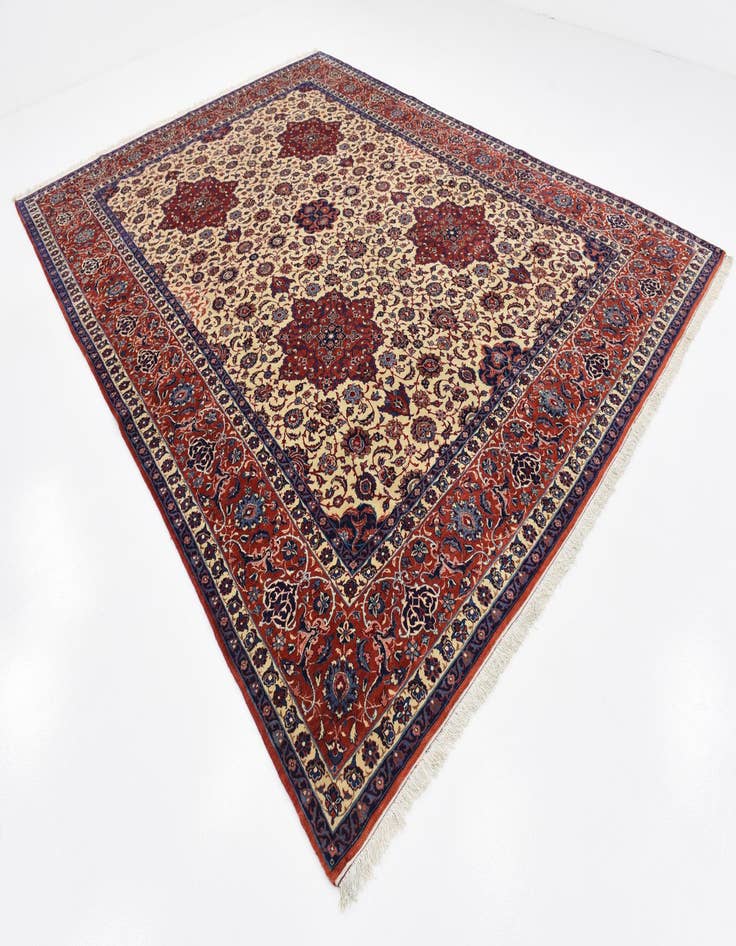 Detail image of  9' 6 x 13'  Hand Knotted Isfahan Persian Wool Rug