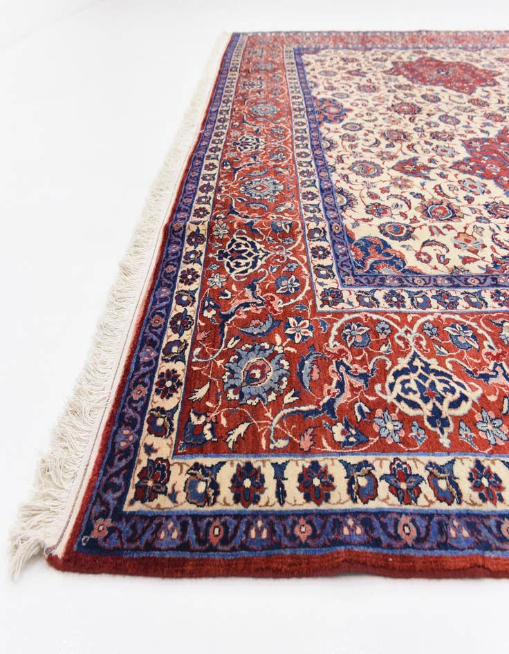 Detail image of  9' 6 x 13'  Hand Knotted Isfahan Persian Wool Rug