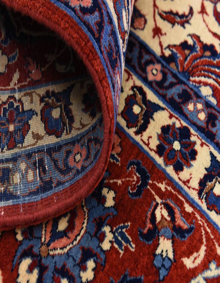 Detail image of  9' 6 x 13'  Hand Knotted Isfahan Persian Wool Rug