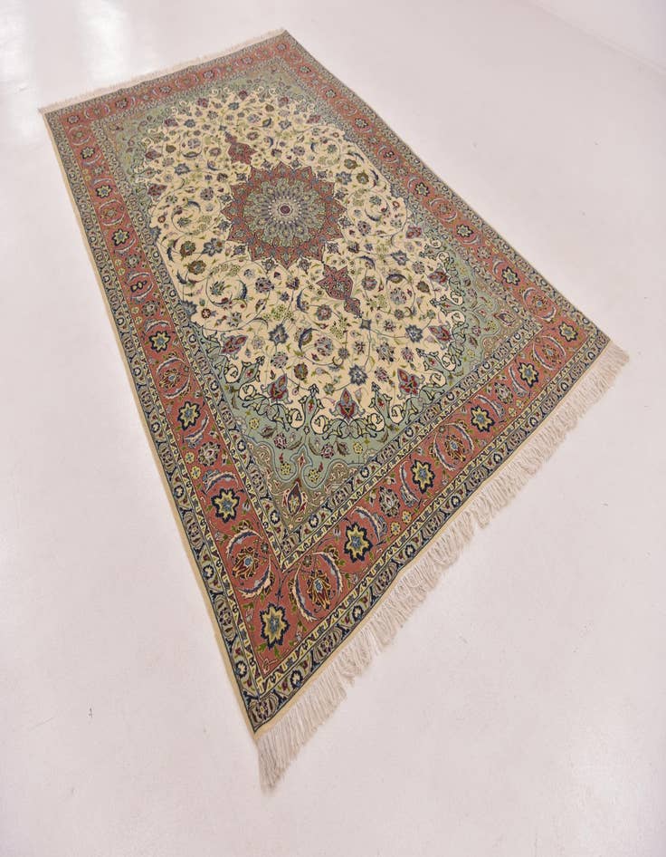 Detail image of  6' 5 x 9' 8  Hand Knotted Isfahan Persian Rug