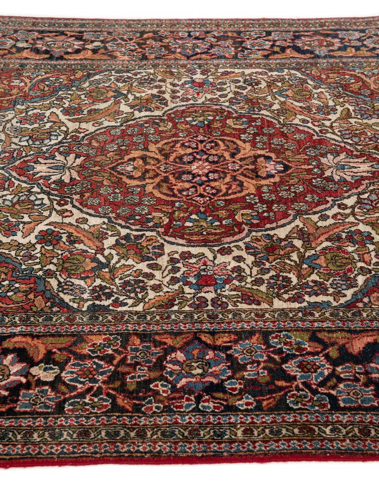 Detail image of  4' 8 x 7' 3  Hand Knotted Isfahan Persian Wool Rug