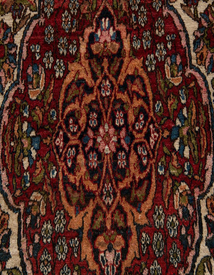 Detail image of  4' 8 x 7' 3  Hand Knotted Isfahan Persian Wool Rug