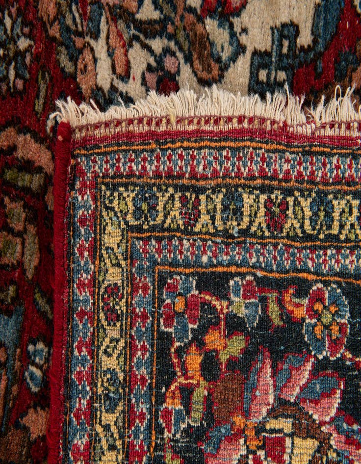 Detail image of  4' 8 x 7' 3  Hand Knotted Isfahan Persian Wool Rug