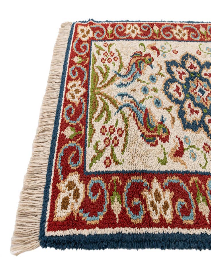Detail image of  2' 10 x 4' 10  Hand Knotted Jaipur Agra Wool Rug