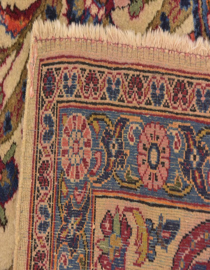 Detail image of  7' 3 x 10' 5  Hand Knotted Kashan Persian Wool Rug