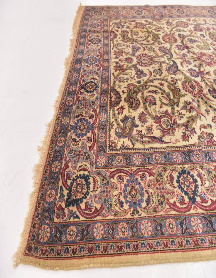 Detail image of  7' 3 x 10' 5  Hand Knotted Kashan Persian Wool Rug