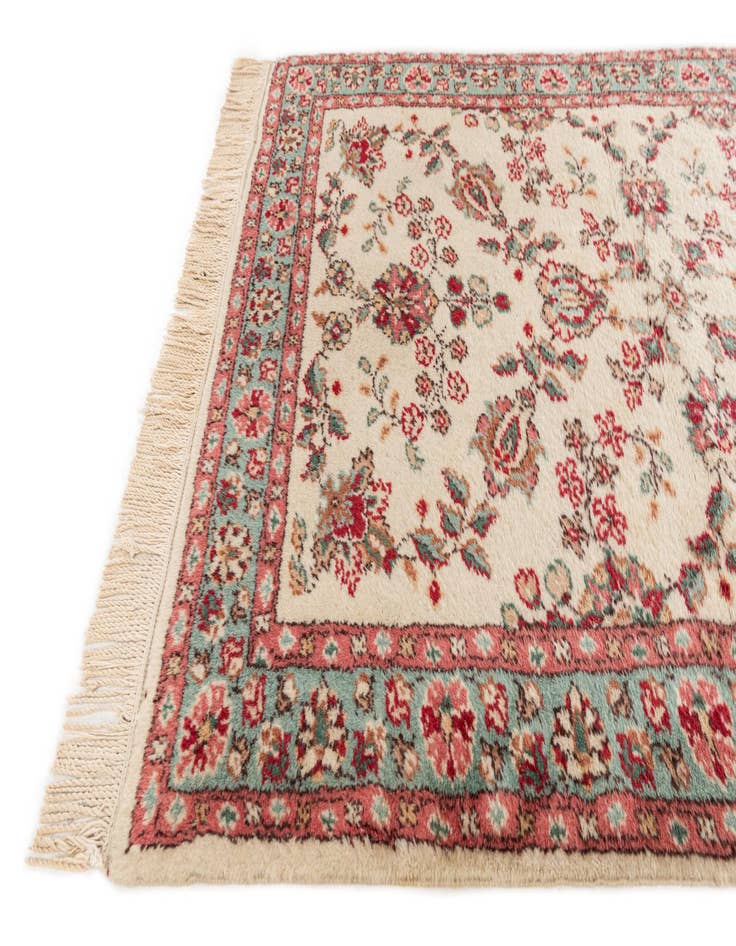 Detail image of  3' 3 x 4' 10  Hand Knotted Kashan Oriental Wool Rug