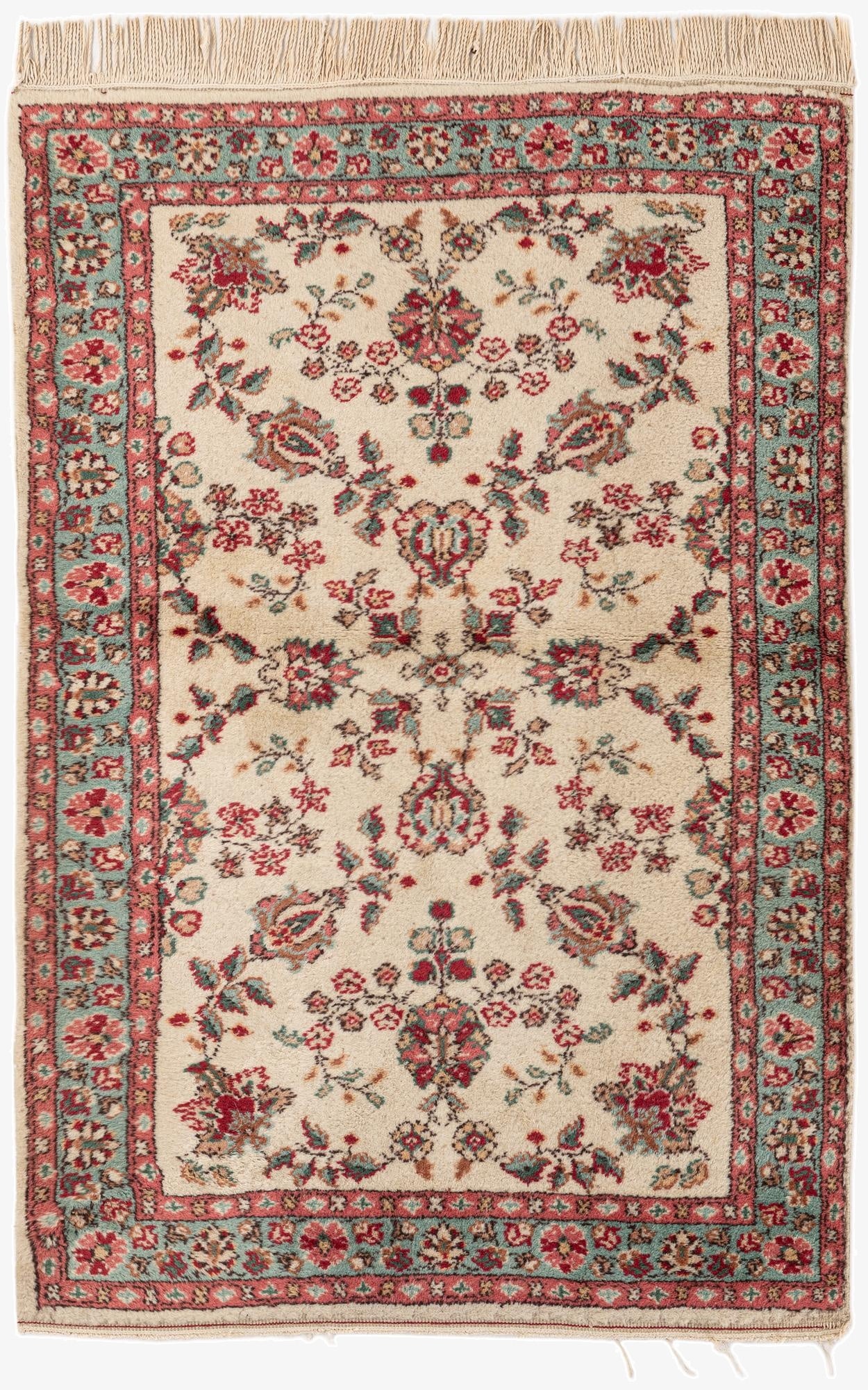  3' 3 x 4' 10  Hand Knotted Kashan Oriental Wool Rug