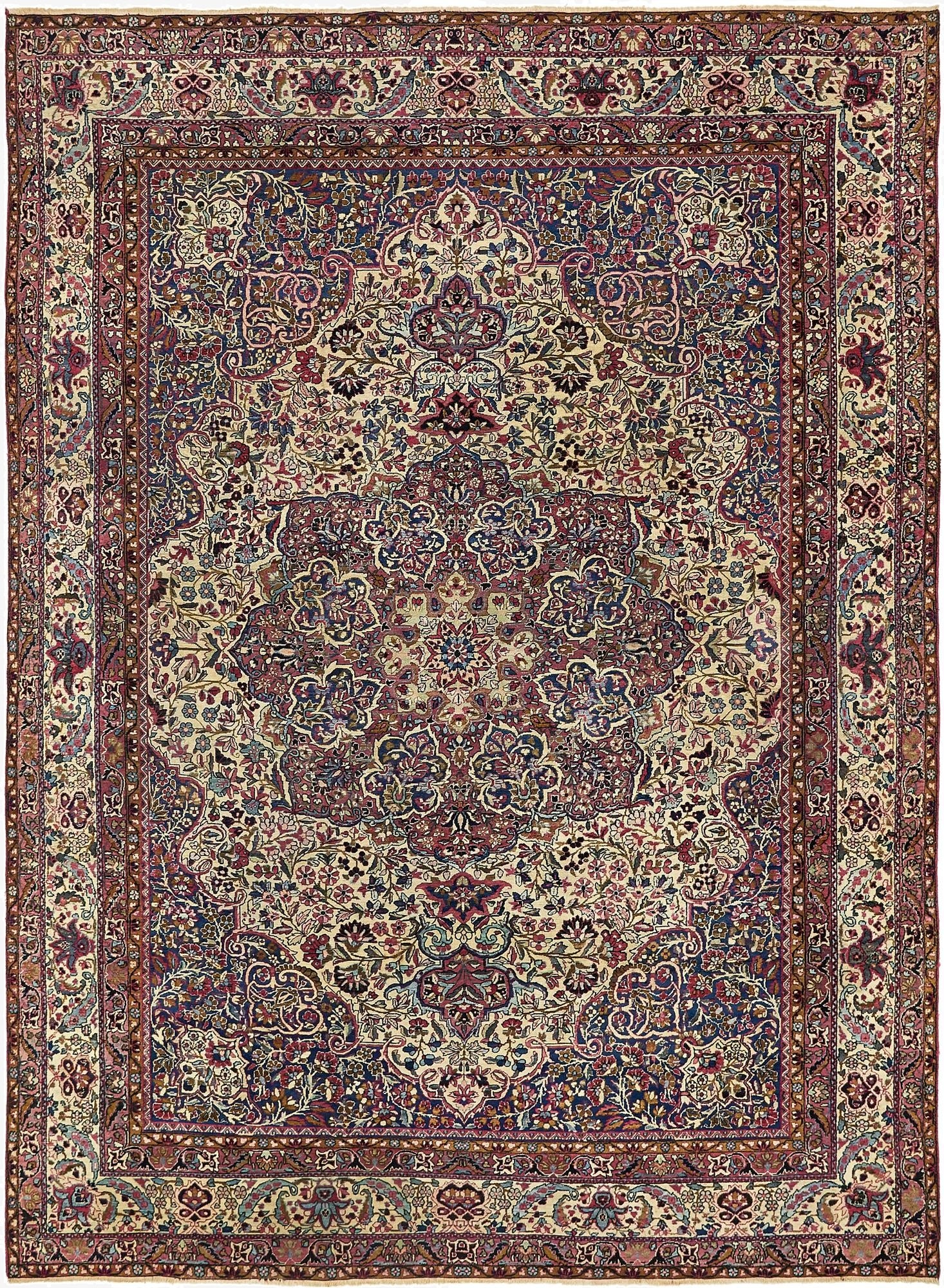  8' 9 x 11' 8  Hand Knotted Kashan Persian Wool Rug
