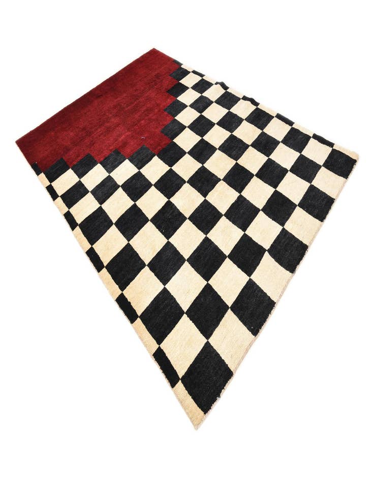 Detail image of  6' 9 x 9' 10  Hand Knotted Kashkuli Gabbeh Wool Rug