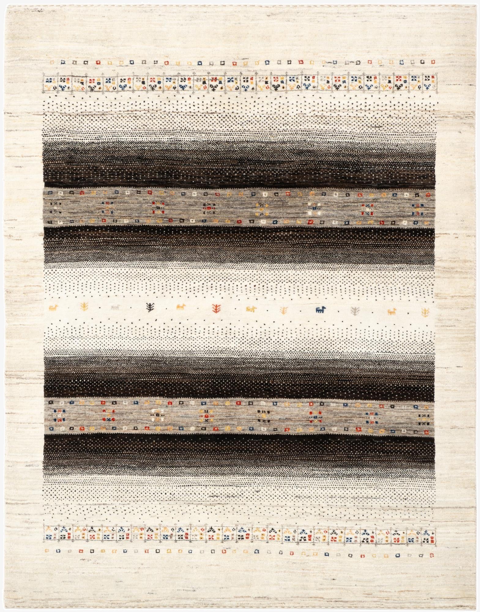  5' x 6' 7  Hand Knotted Kashkuli Gabbeh Wool Rug