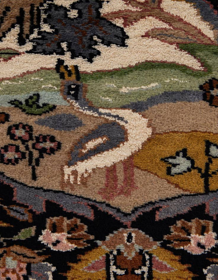 Detail image of  4' 3 x 5' 10  Hand Knotted Kashmir Oriental Rug