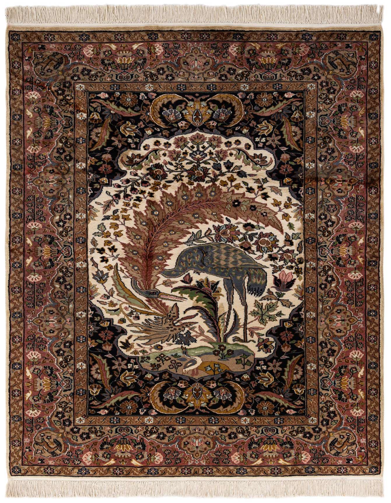 Primary image  4' 3 x 5' 10  Hand Knotted Kashmir Oriental Rug