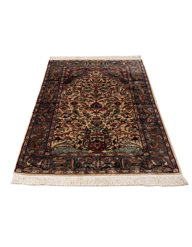 Detail image of  3' 2 x 5' 4  Hand Knotted Kashmir Rug