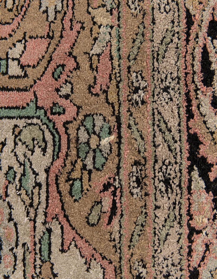 Detail image of  4' 1 x 6' 2  Hand Knotted Kashmir Wool Rug