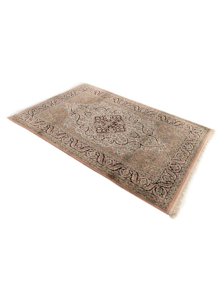 Detail image of  4' 1 x 6' 2  Hand Knotted Kashmir Wool Rug