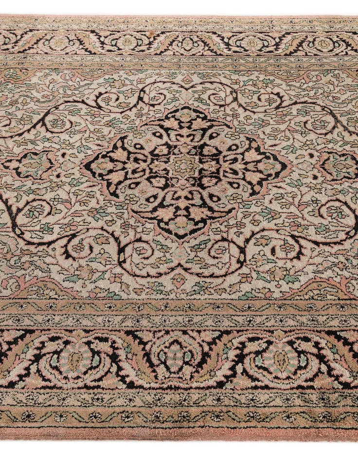 Detail image of  4' 1 x 6' 2  Hand Knotted Kashmir Wool Rug