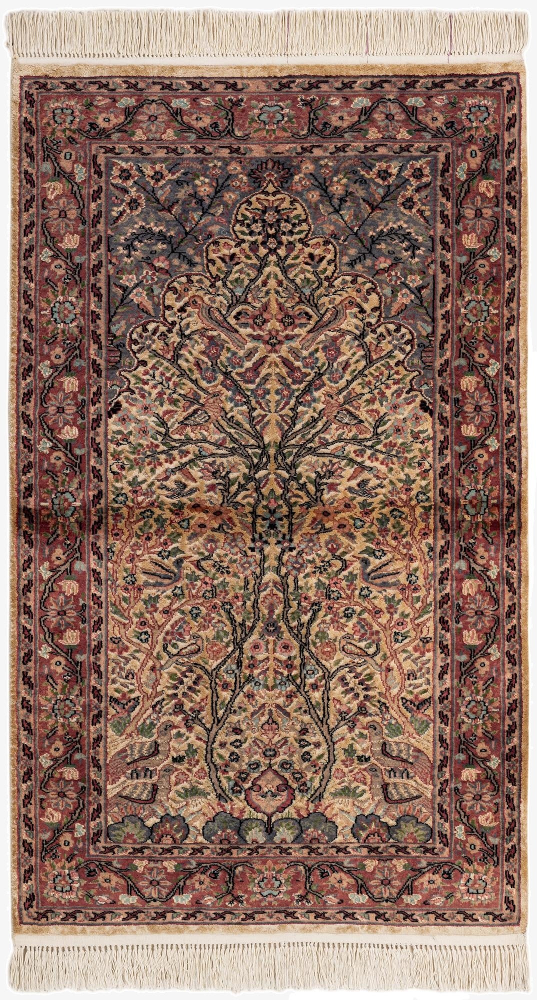  3' 1 x 5' 3  Hand Knotted Kashmir Oriental Rug