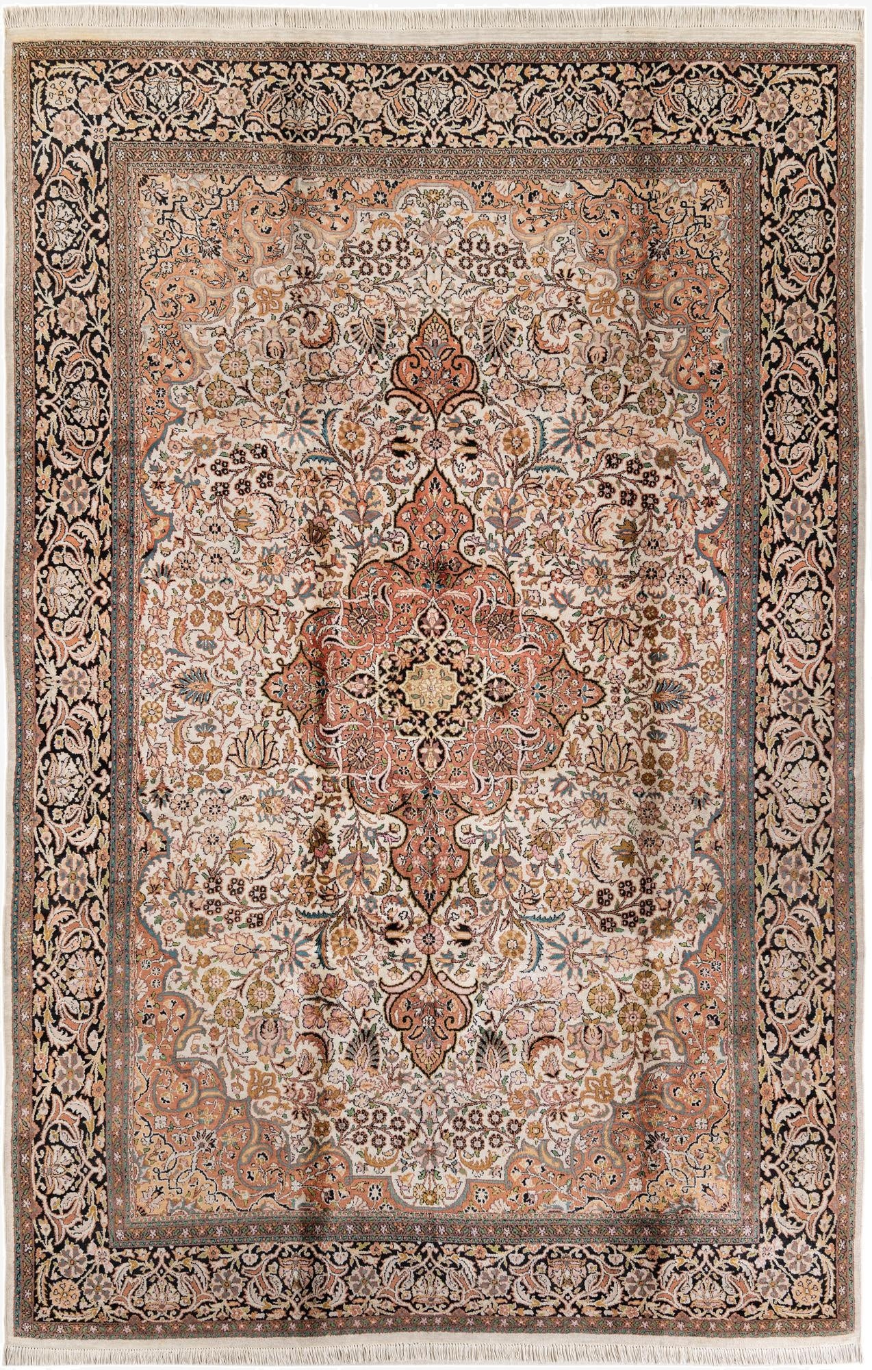  6' 11 x 10' 7  Hand Knotted Kashmir Oriental Wool Rug