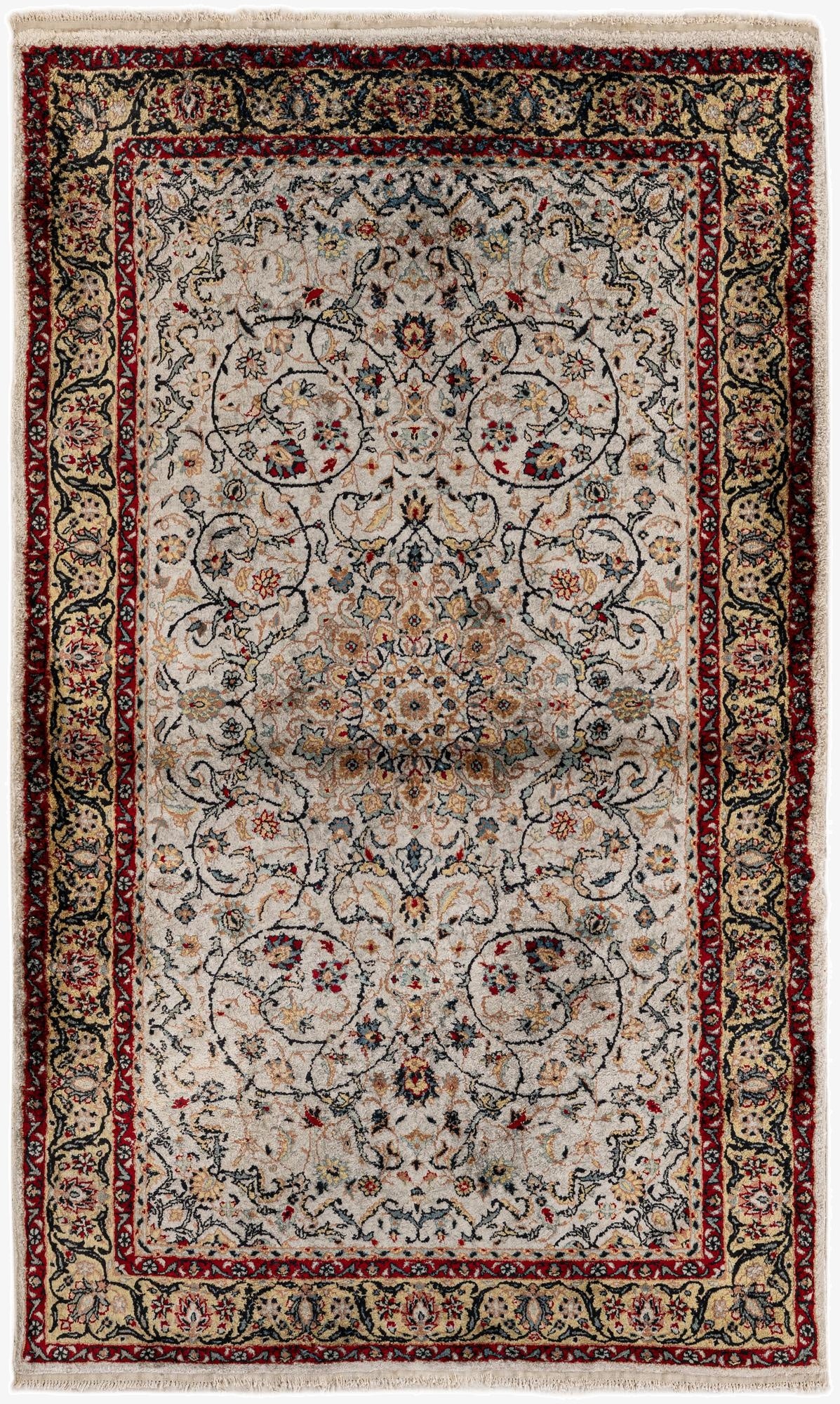  2' 11 x 5'  Hand Knotted Kashmir Oriental Rug