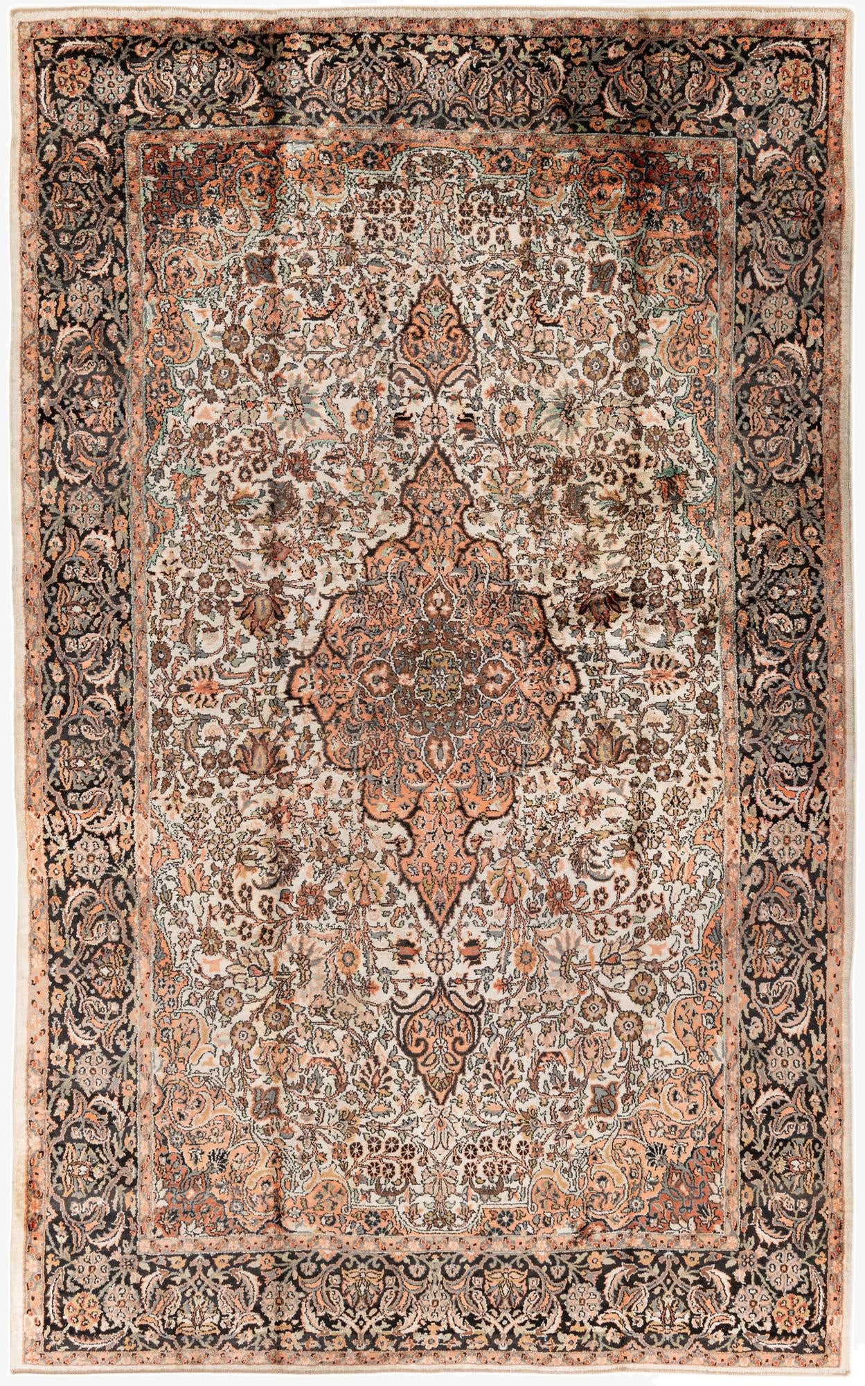  5' 10 x 9' 5  Hand Knotted Kashmir Oriental Rug