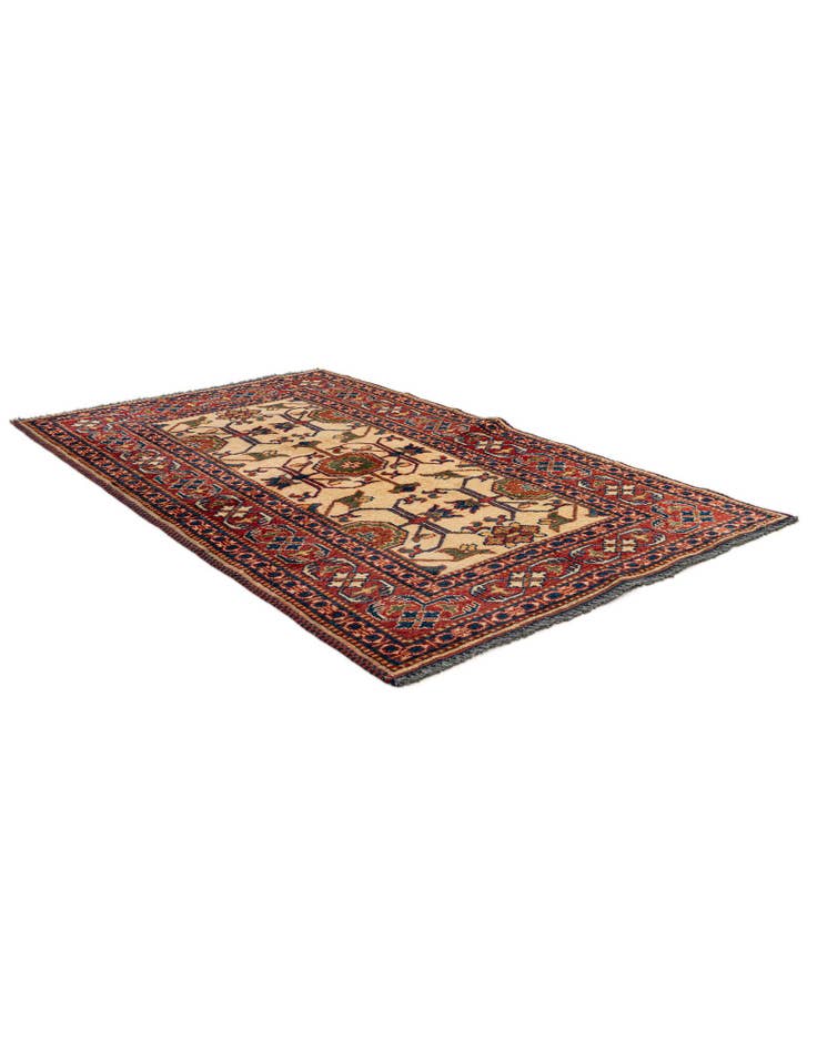 Detail image of  3' x 4' 11  Hand Knotted Kazak Wool Rug