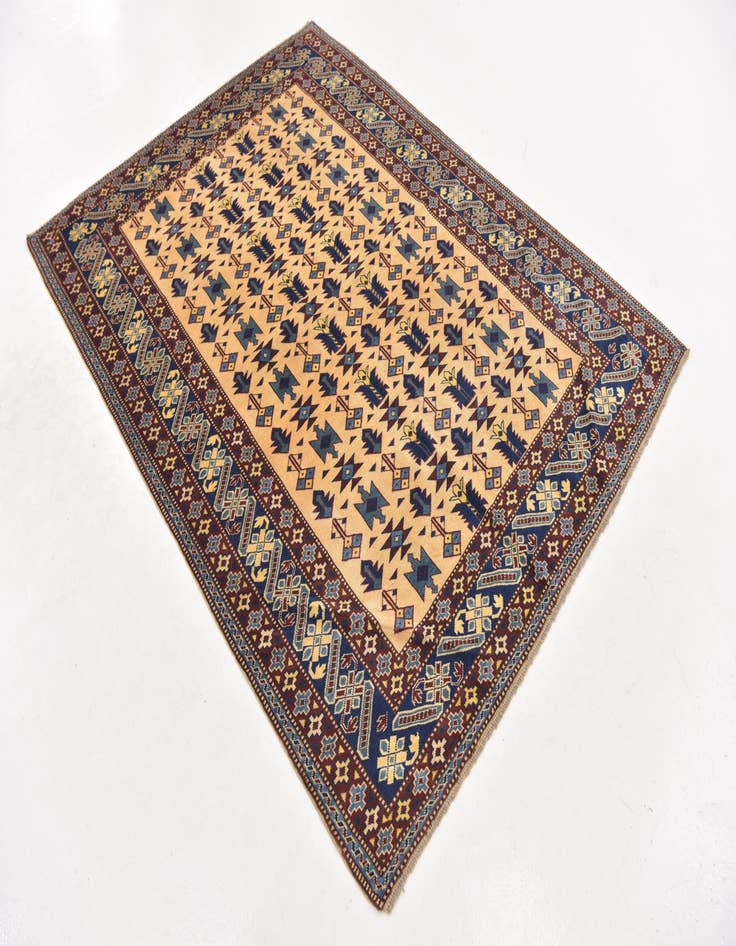 Detail image of  5' 3 x 7'  Hand Knotted Kazak Oriental Wool Rug