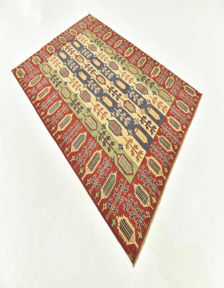 Detail image of  5' 6 x 8'  Hand Knotted Kazak Rug