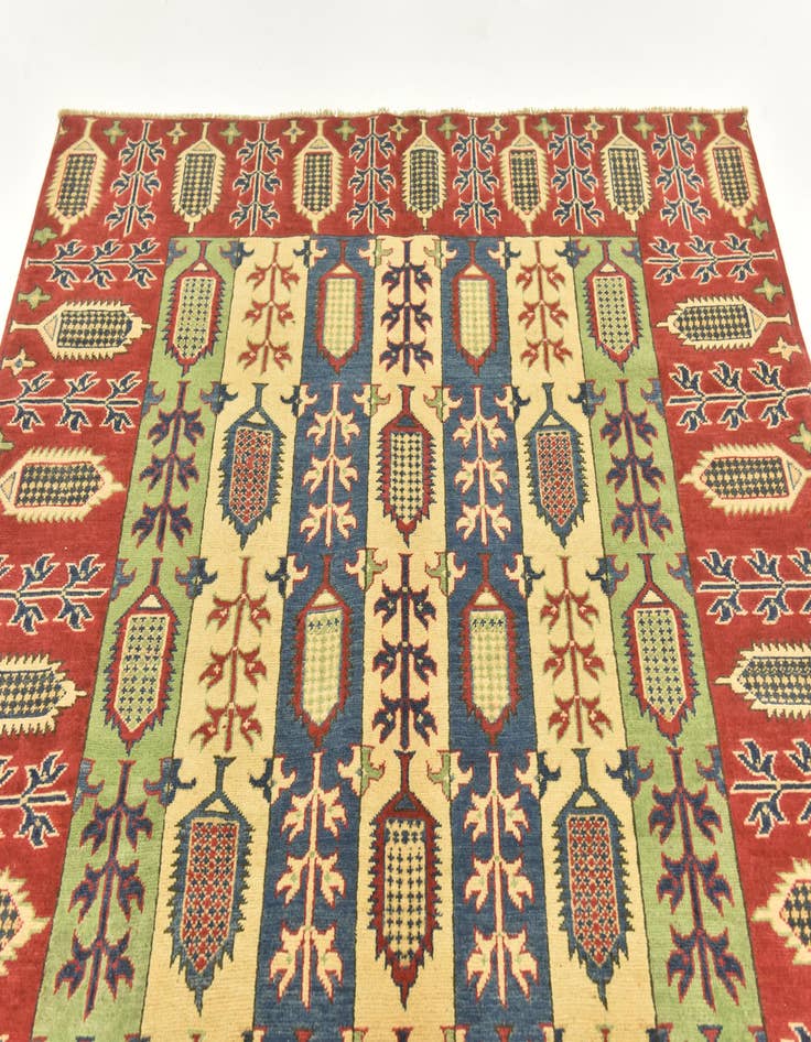 Detail image of  5' 6 x 8'  Hand Knotted Kazak Rug