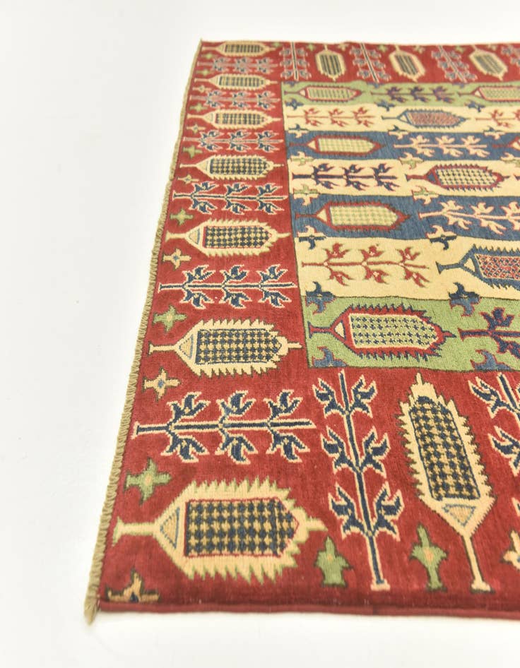 Detail image of  5' 6 x 8'  Hand Knotted Kazak Rug