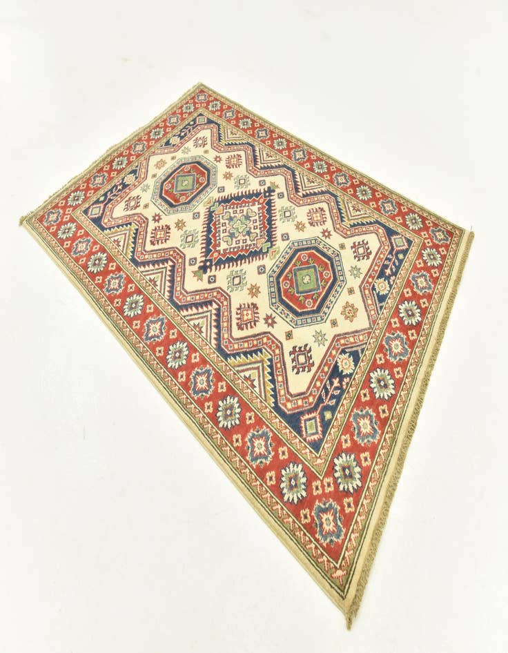 Detail image of  4' 1 x 5' 9  Hand Knotted Kazak Rug