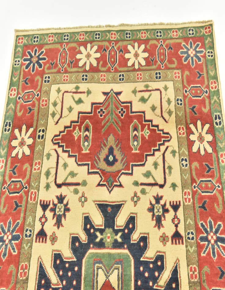 Detail image of  4' x 6'  Hand Knotted Kazak Rug