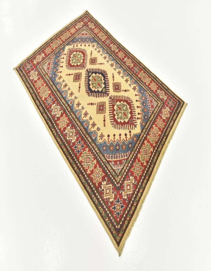 Detail image of  4' 2 x 5' 10  Hand Knotted Kazak Rug