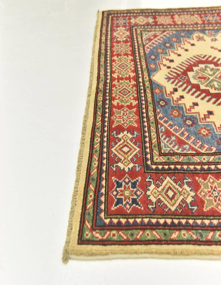Detail image of  4' 2 x 5' 10  Hand Knotted Kazak Rug