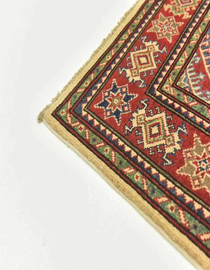 Detail image of  4' 2 x 5' 10  Hand Knotted Kazak Rug