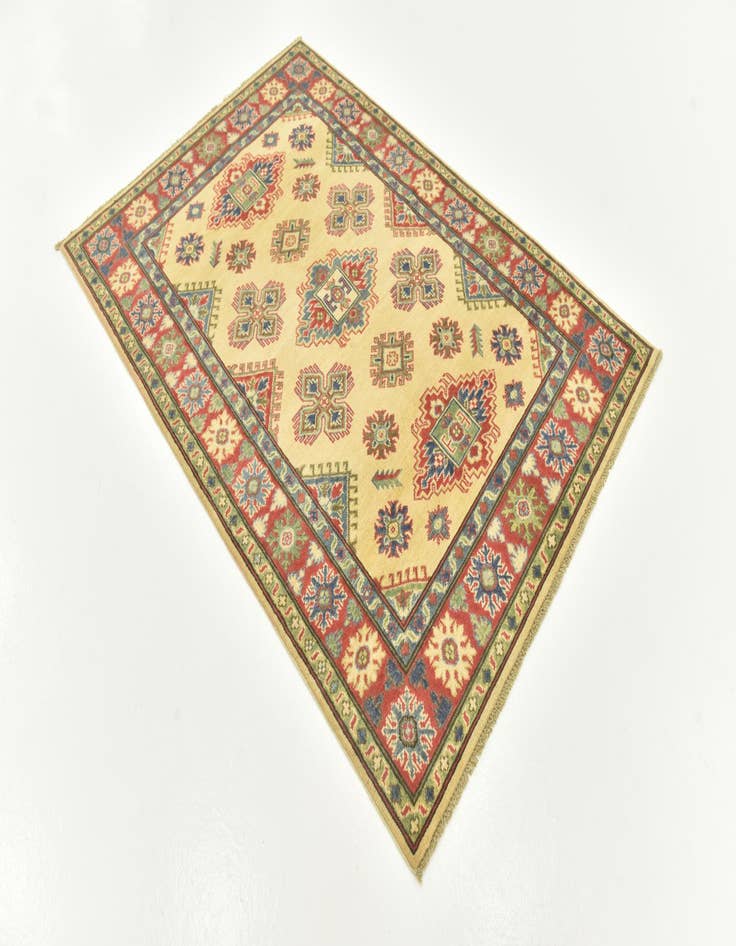 Detail image of  4' 2 x 6'  Hand Knotted Kazak Rug