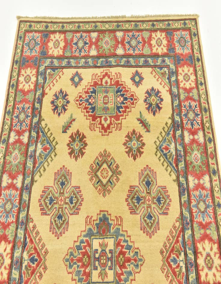 Detail image of  4' 2 x 6'  Hand Knotted Kazak Rug