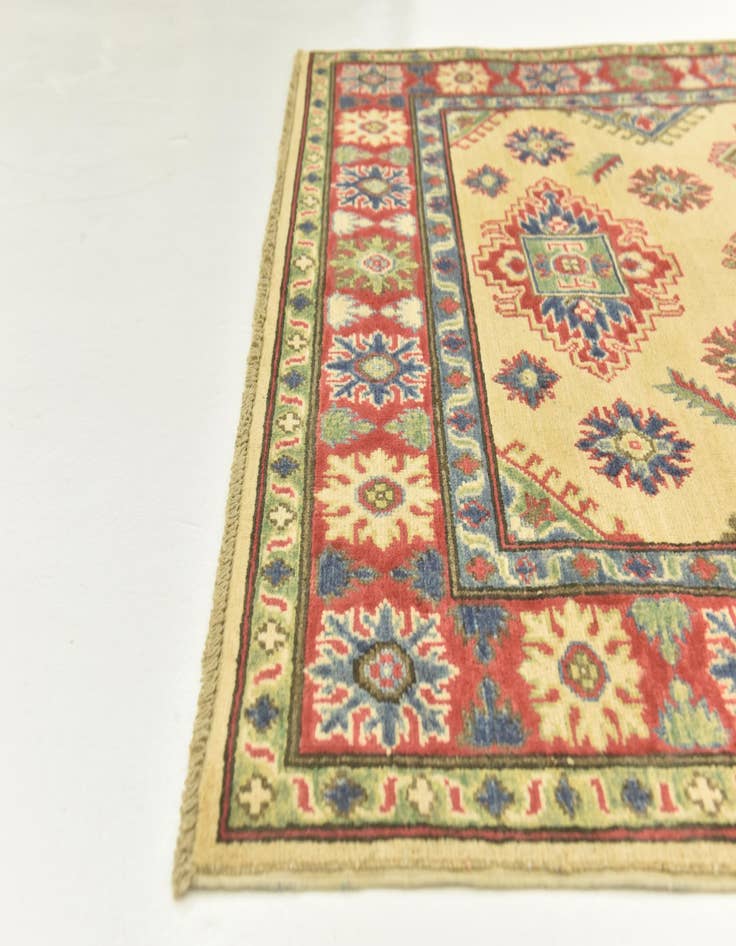 Detail image of  4' 2 x 6'  Hand Knotted Kazak Rug
