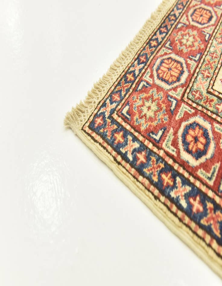 Detail image of  3' 5 x 5'  Hand Knotted Kazak Oriental Rug
