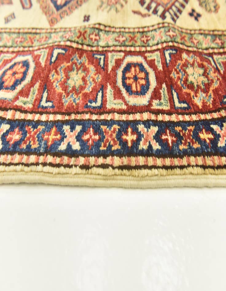 Detail image of  3' 5 x 5'  Hand Knotted Kazak Oriental Rug