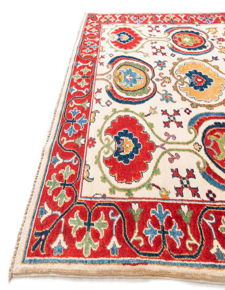 Detail image of  4' 10 x 7' 3  Hand Knotted Kazak Rug